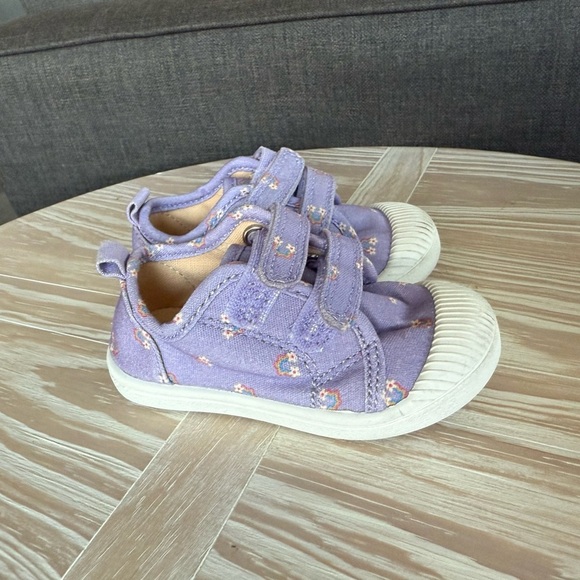 Cat & Jack|Baby girl lavender ditsy floral sneakers with easy slip on Velcro••• - Picture 2 of 8